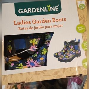 Women's Floral Garden Boots - Black Multicolor